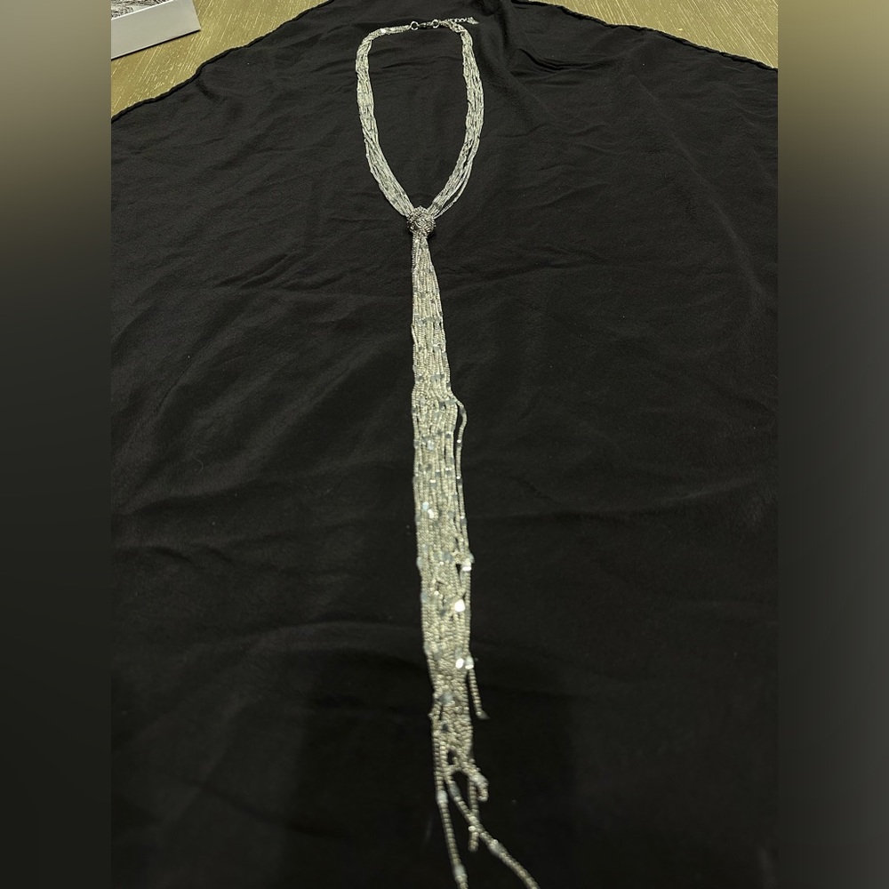 Silver Knotted Multi-Layer Necklace - image 1